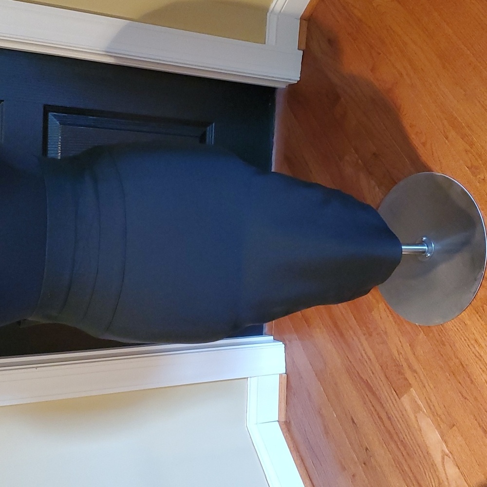 Black bandage fitted midi skirt